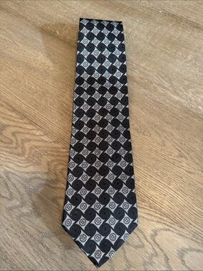 Classic Black & Gray Geometric Men's Tie